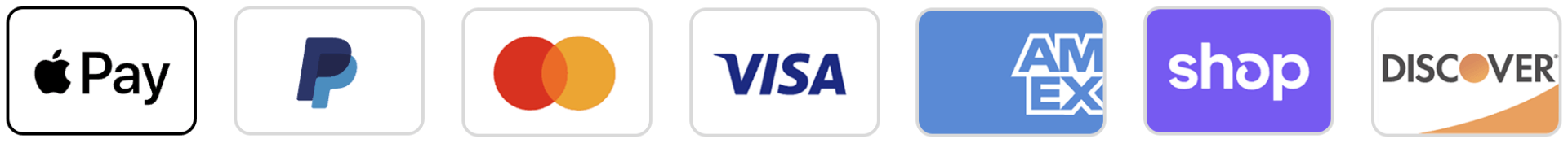 Accepted payment methods: Shop Pay, Visa, Mastercard, Amex, Discover, Apple Pay, Google Pay, Amazon